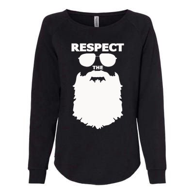 Respect The Beard Novelty Graphic Great Gift Womens California Wash Sweatshirt