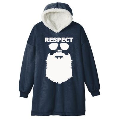 Respect The Beard Novelty Graphic Great Gift Hooded Wearable Blanket