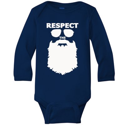 Respect The Beard Novelty Graphic Great Gift Baby Long Sleeve Bodysuit