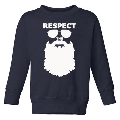 Respect The Beard Novelty Graphic Great Gift Toddler Sweatshirt