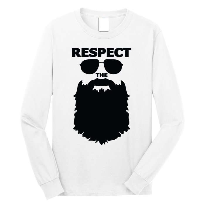 Respect The Beard Novelty Graphic Great Gift Long Sleeve Shirt