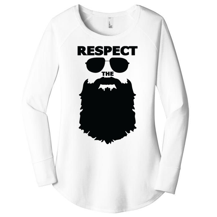 Respect The Beard Novelty Graphic Great Gift Women's Perfect Tri Tunic Long Sleeve Shirt