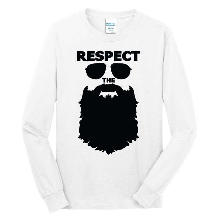 Respect The Beard Novelty Graphic Great Gift Tall Long Sleeve T-Shirt