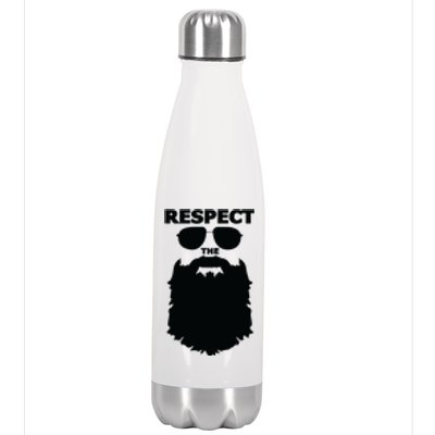 Respect The Beard Novelty Graphic Great Gift Stainless Steel Insulated Water Bottle