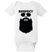 Respect The Beard Novelty Graphic Great Gift Baby Bodysuit