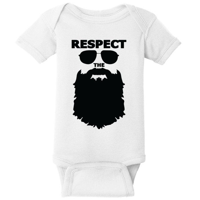 Respect The Beard Novelty Graphic Great Gift Baby Bodysuit