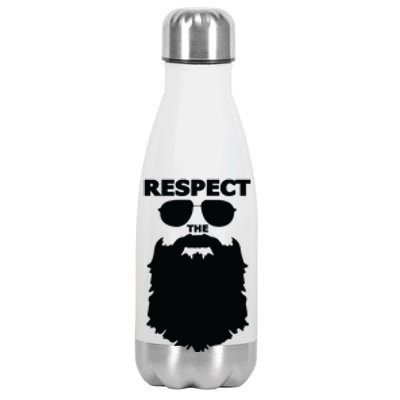 Respect The Beard Novelty Graphic Great Gift Stainless Steel Insulated Water Bottle