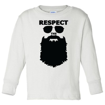 Respect The Beard Novelty Graphic Great Gift Toddler Long Sleeve Shirt