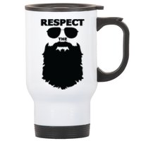 Respect The Beard Novelty Graphic Great Gift Stainless Steel Travel Mug