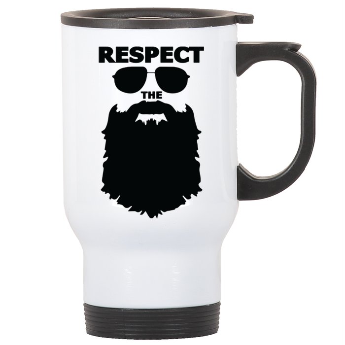 Respect The Beard Novelty Graphic Great Gift Stainless Steel Travel Mug