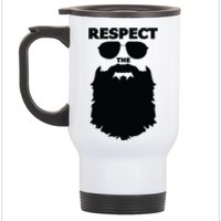 Respect The Beard Novelty Graphic Great Gift Stainless Steel Travel Mug