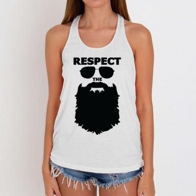 Respect The Beard Novelty Graphic Great Gift Women's Knotted Racerback Tank