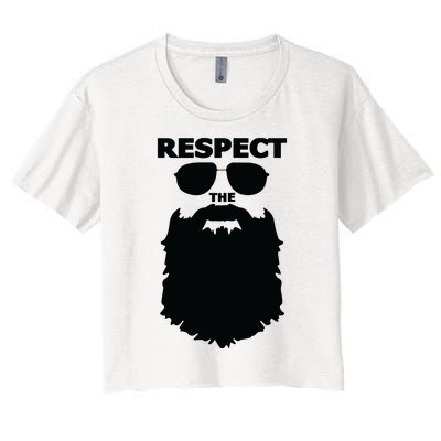 Respect The Beard Novelty Graphic Great Gift Women's Crop Top Tee