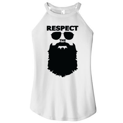 Respect The Beard Novelty Graphic Great Gift Women’s Perfect Tri Rocker Tank