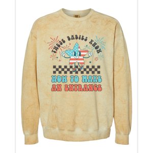 Retro These Babies Know How To Make An Entrance 4th Of July Colorblast Crewneck Sweatshirt