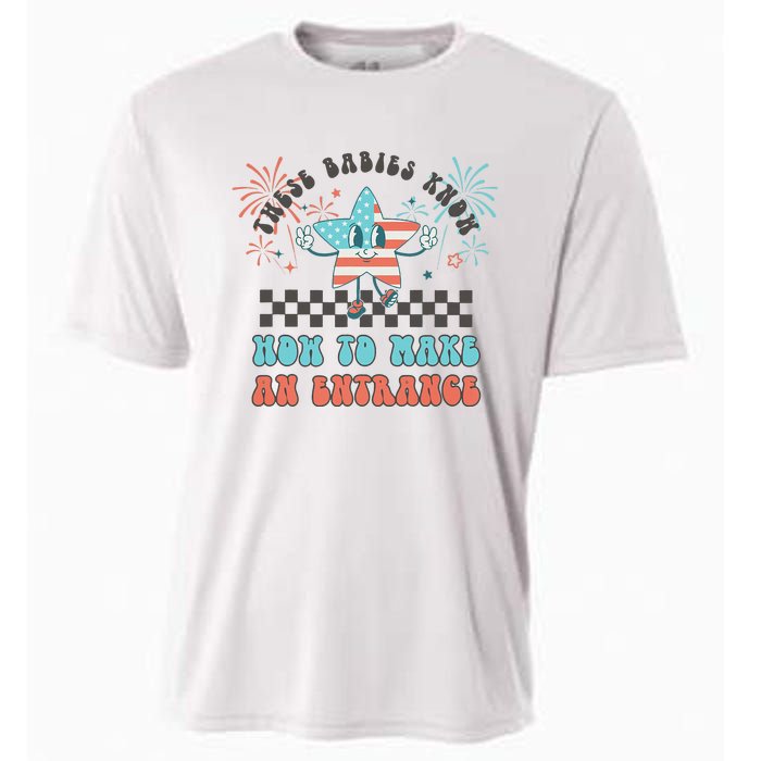 Retro These Babies Know How To Make An Entrance 4th Of July Cooling Performance Crew T-Shirt