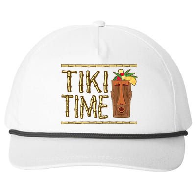 Retro Tiki Bar Design Snapback Five-Panel Rope Hat