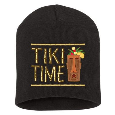 Retro Tiki Bar Design Short Acrylic Beanie