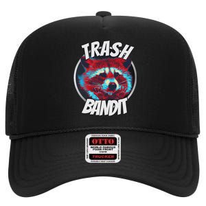 Raccoon Trash Bandit Funny Raccoon Trash Panda High Crown Mesh Back Trucker Hat