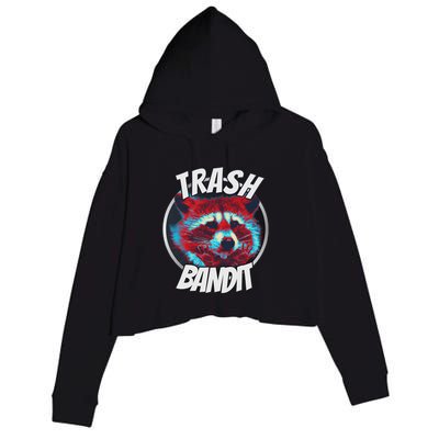 Raccoon Trash Bandit Funny Raccoon Trash Panda Crop Fleece Hoodie
