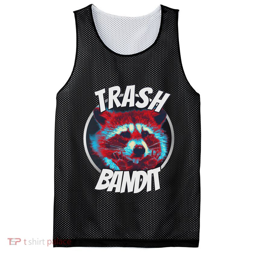 Raccoon Trash Bandit Funny Raccoon Trash Panda Mesh Reversible Basketball Jersey Tank