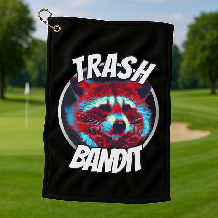 Raccoon Trash Bandit Funny Raccoon Trash Panda Golf Towel
