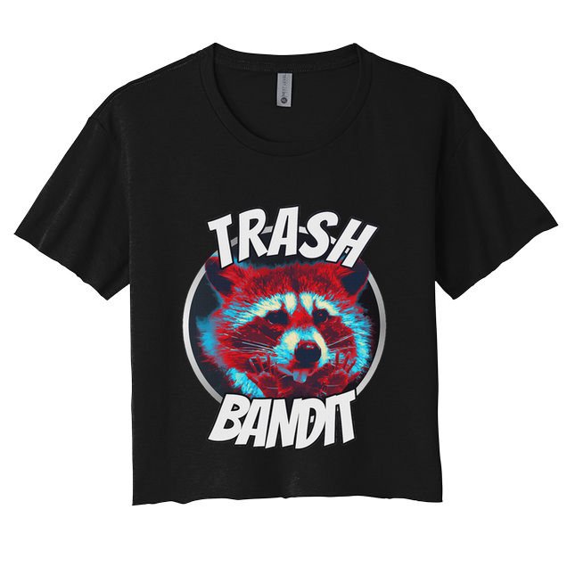 Raccoon Trash Bandit Funny Raccoon Trash Panda Crop Top