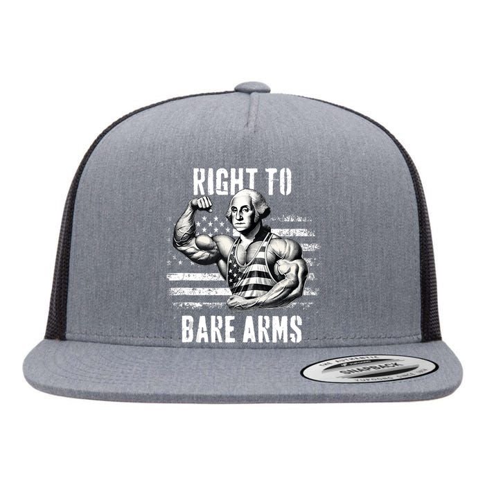 Right To Bare Arms 4th Of July Gym Workout Flat Bill Trucker Hat