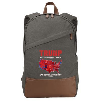 Retro Trump Better Coverage Than 5g Can You Hear Us Now Cotton Canvas Backpack