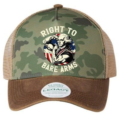 Right To Bare Arms 4th Of July Funny Gym George Washington Legacy Tie Dye Trucker Hat