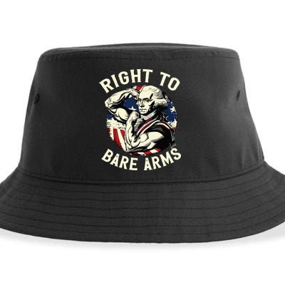 Right To Bare Arms 4th Of July Funny Gym George Washington Sustainable Bucket Hat