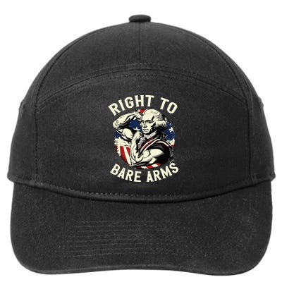 Right To Bare Arms 4th Of July Funny Gym George Washington 7-Panel Snapback Hat