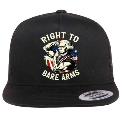 Right To Bare Arms 4th Of July Funny Gym George Washington Flatbill Hat