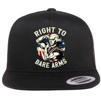Right To Bare Arms 4th Of July Funny Gym George Washington Flat Bill Trucker Hat