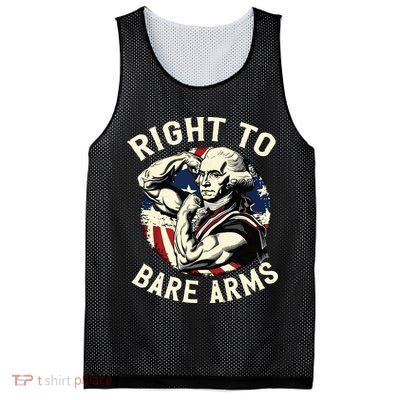 Right To Bare Arms 4th Of July Funny Gym George Washington Mesh Reversible Basketball Jersey Tank