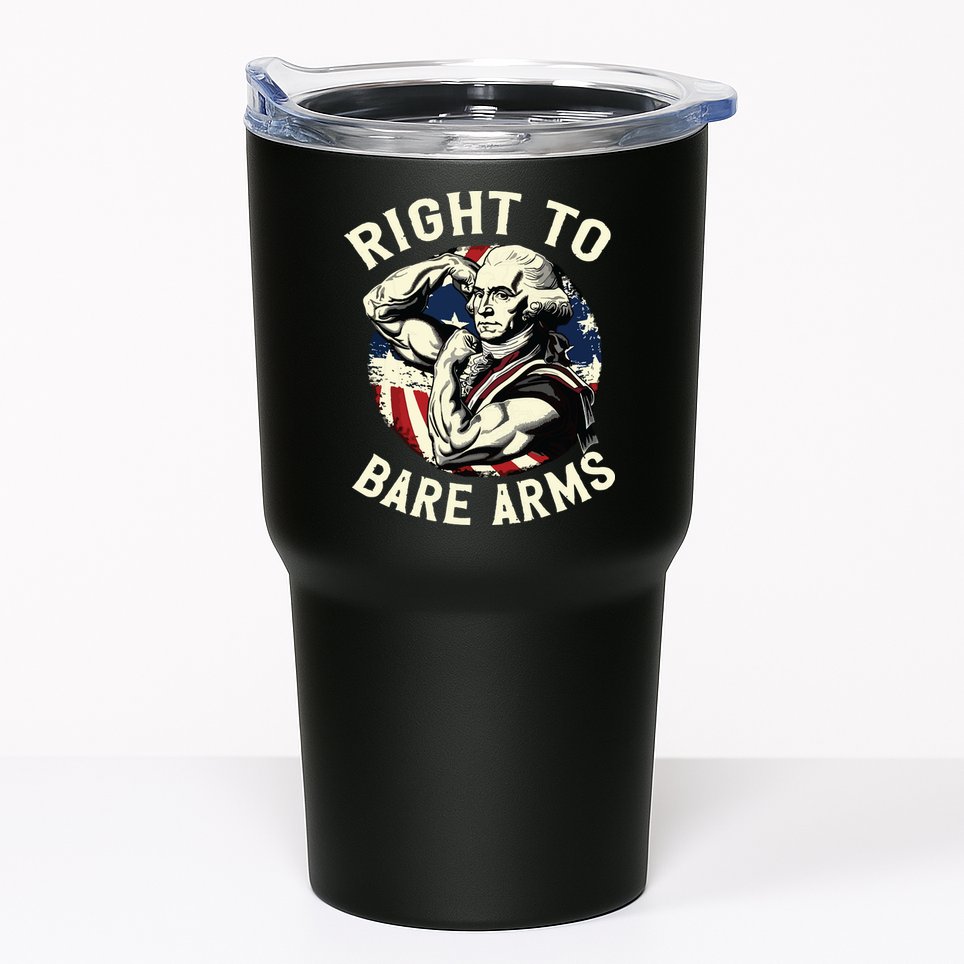 Right To Bare Arms 4th Of July Funny Gym George Washington Tumbler