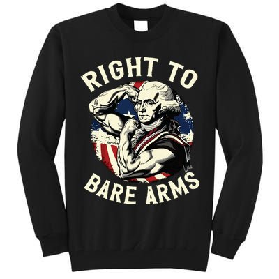 Right To Bare Arms 4th Of July Funny Gym George Washington Tall Sweatshirt