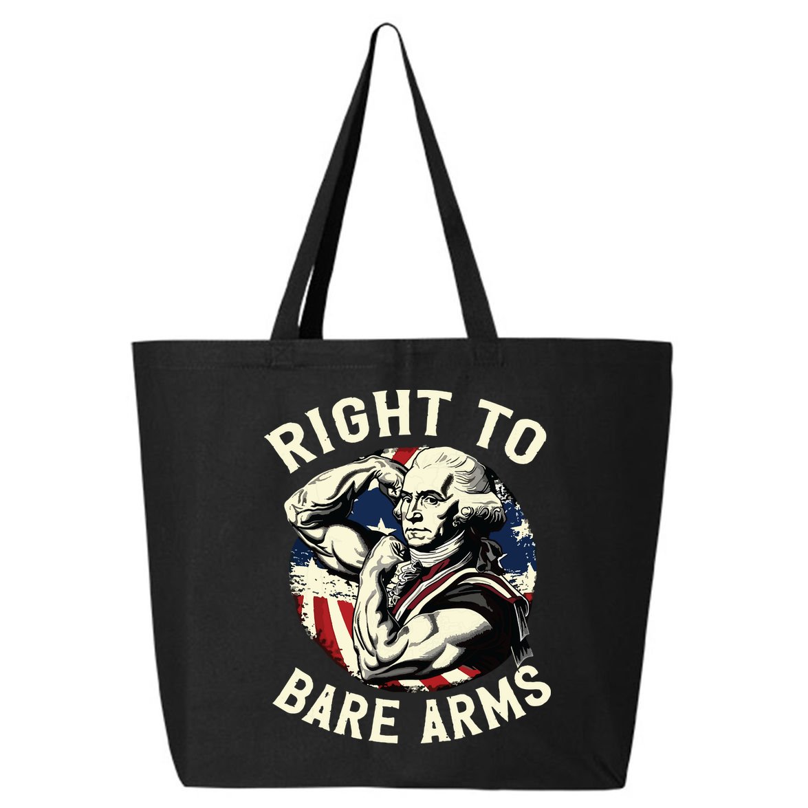 Right To Bare Arms 4th Of July Funny Gym George Washington 25L Jumbo Tote
