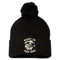 Right To Bare Arms 4th Of July Funny Gym George Washington Pom Pom 12in Knit Beanie
