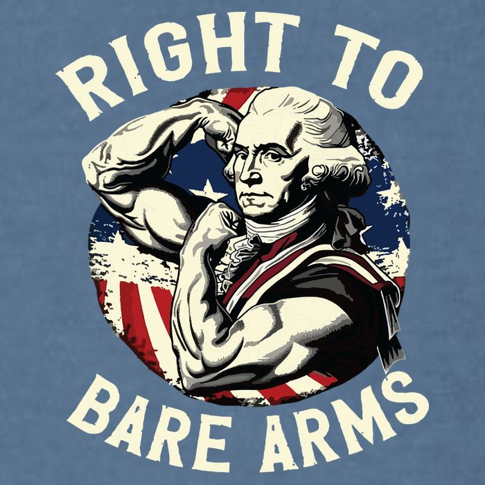 Right To Bare Arms 4th Of July Funny Gym George Washington Garment-Dyed Sweatshirt