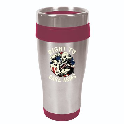 Right To Bare Arms 4th Of July Funny Gym George Washington 16oz Travel Tumbler
