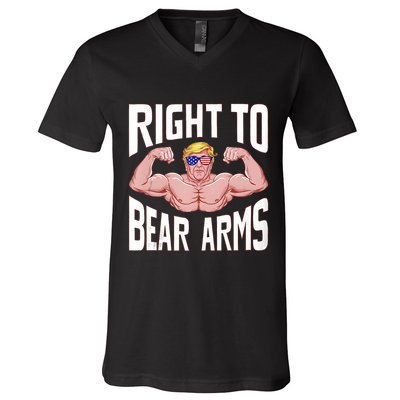 Right To Bear Arms Donald Trump Bodybuilding Gym Fitness V-Neck T-Shirt