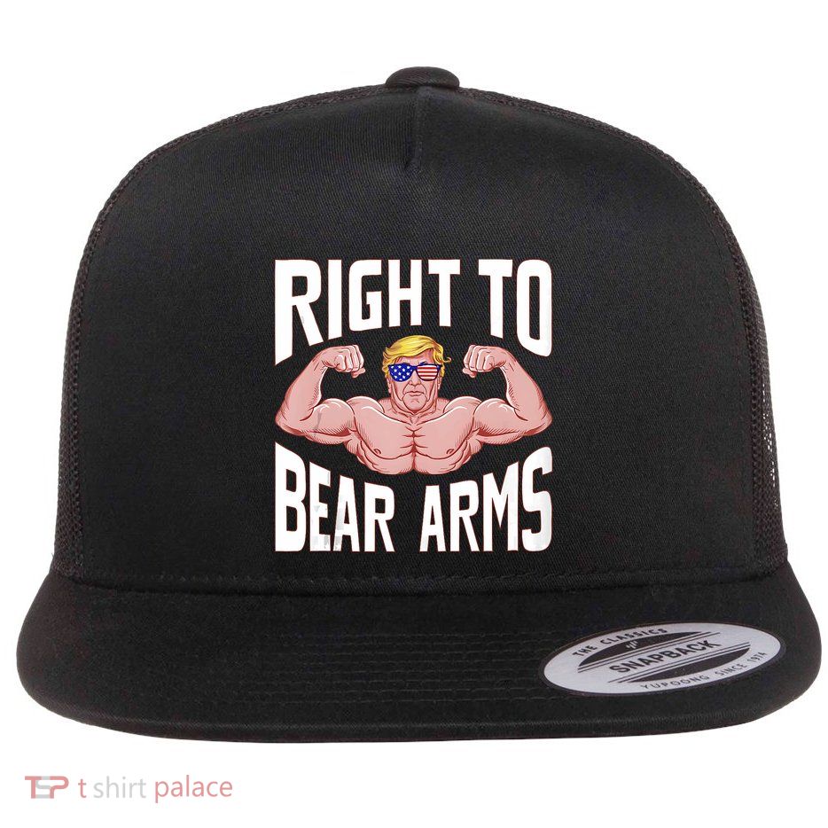 Right To Bear Arms Donald Trump Bodybuilding Gym Fitness Flat Bill Trucker Hat