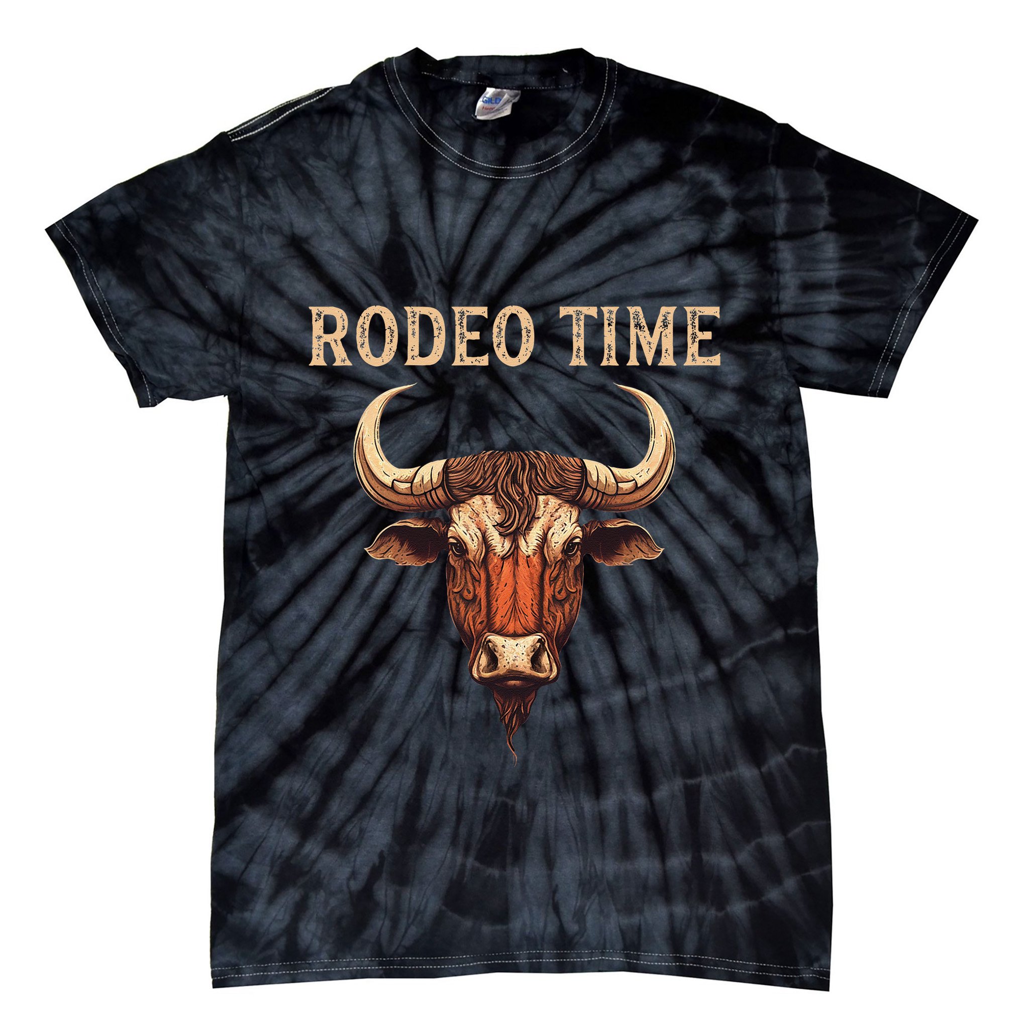Rodeo Time Bull Riding Cowboy Bull Rider Tie-Dye T-Shirt