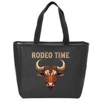Rodeo Time Bull Riding Cowboy Bull Rider Zip Tote Bag