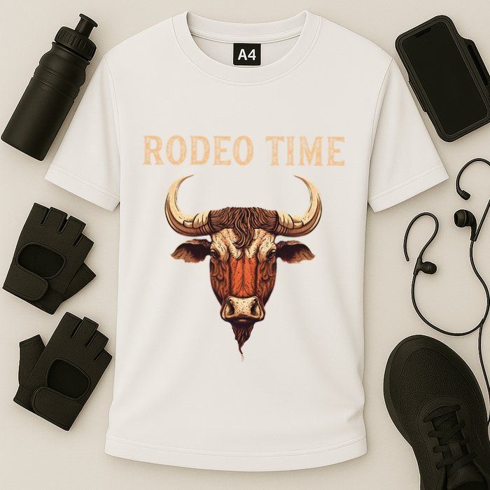 Rodeo Time Bull Riding Cowboy Bull Rider Cooling Performance Crew T-Shirt