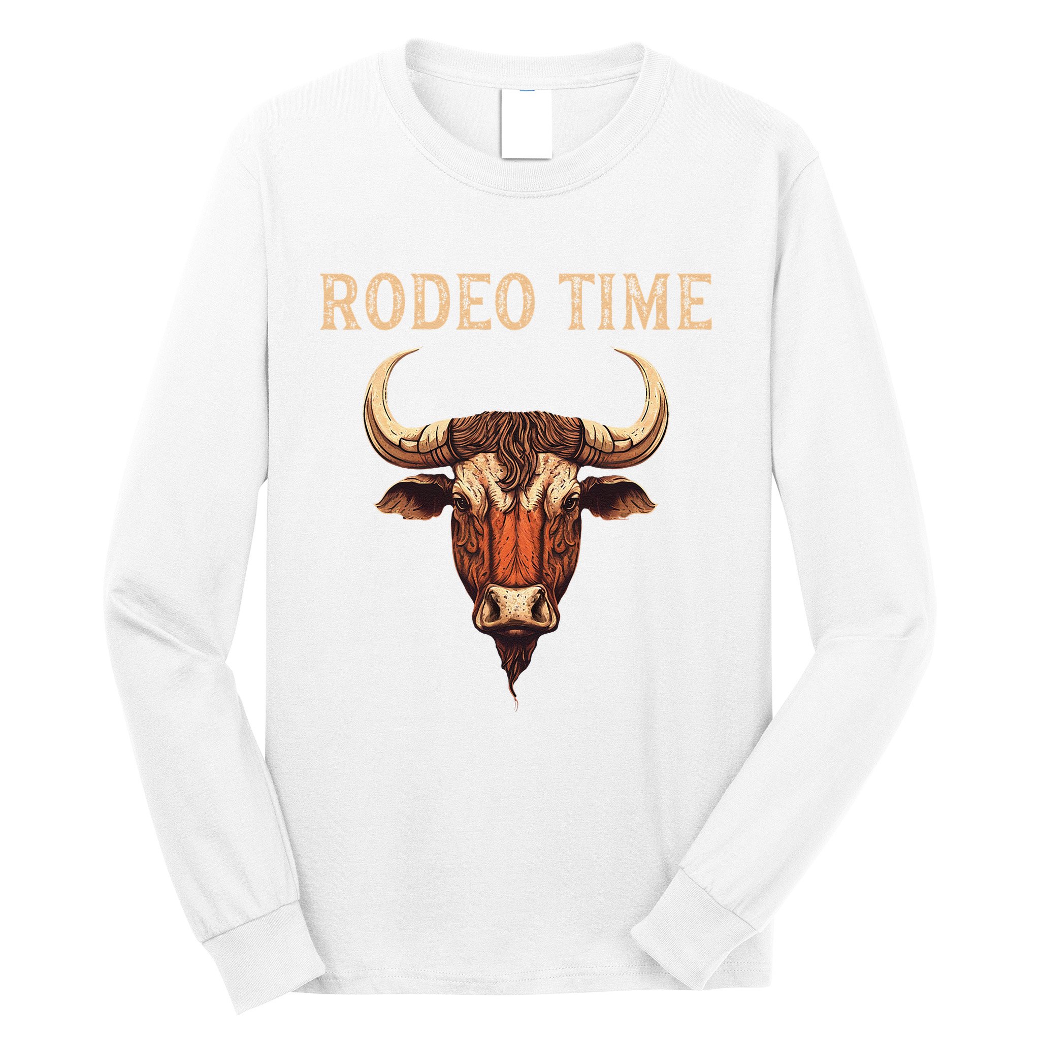 Rodeo Time Bull Riding Cowboy Bull Rider Long Sleeve Shirt