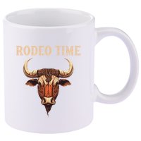 Rodeo Time Bull Riding Cowboy Bull Rider 11oz C Handle Ceramic Mug