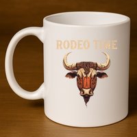 Rodeo Time Bull Riding Cowboy Bull Rider 11oz C Handle Ceramic Mug