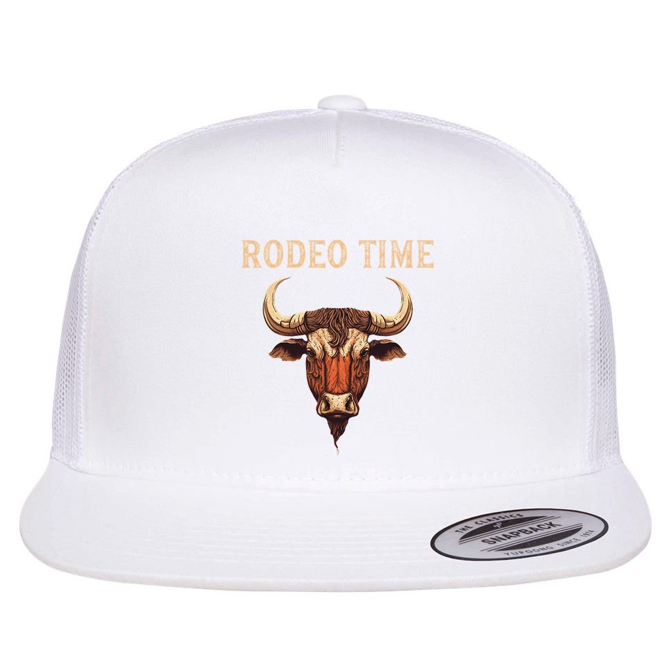 Rodeo Time Bull Riding Cowboy Bull Rider Flat Bill Trucker Hat